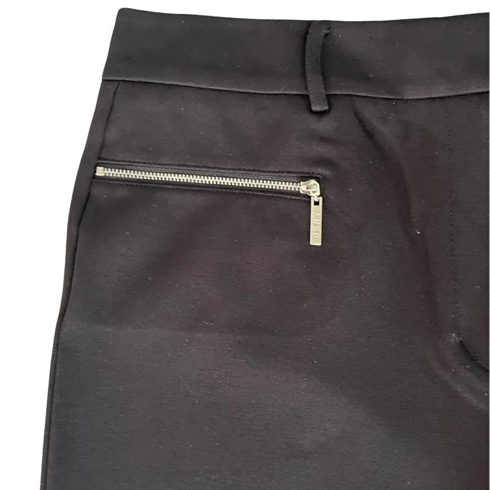DKNY Flare Leg pants with front zip pockets Size: 14 Color: Black